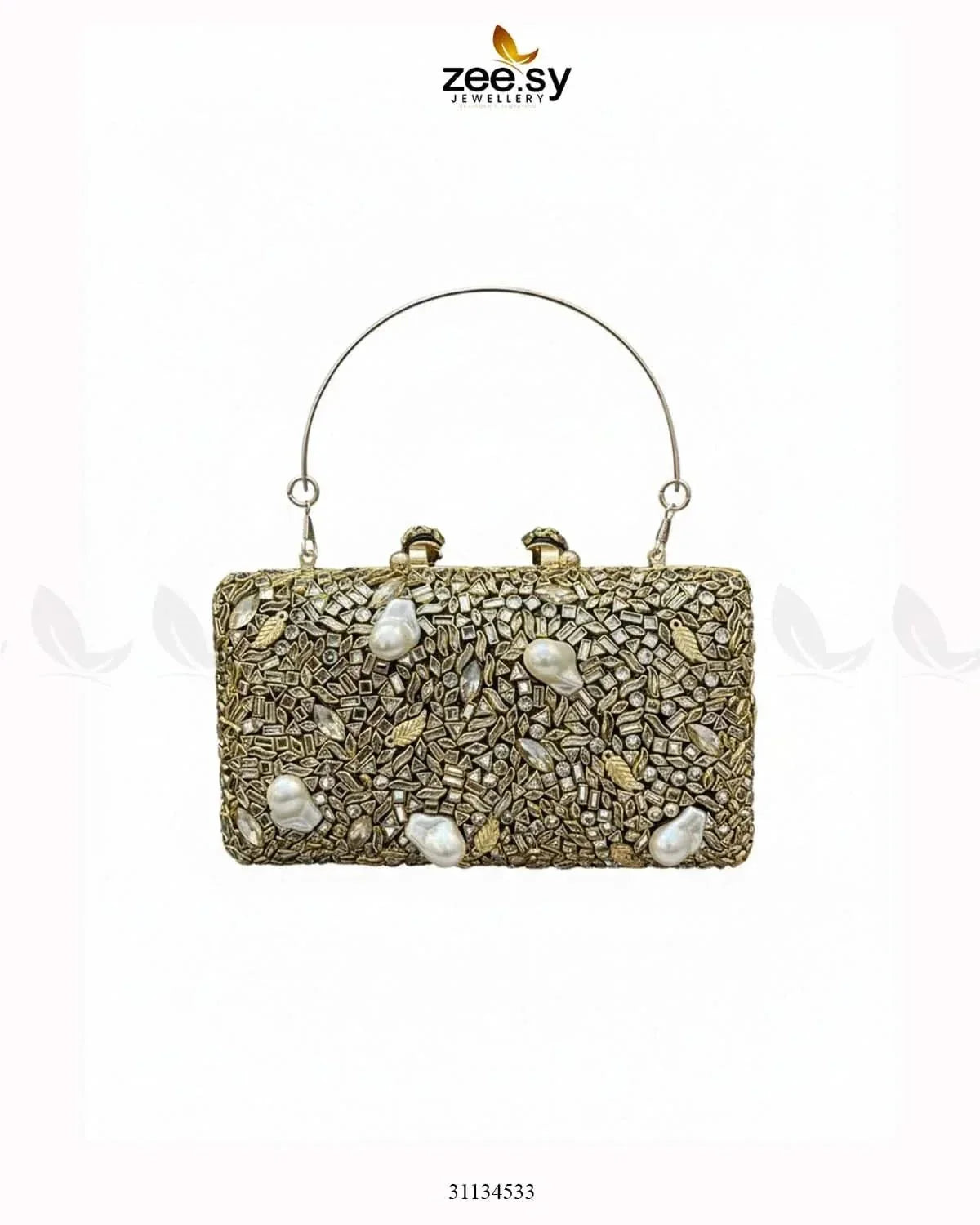 Floral Crystal Cocktail Clutch Bag