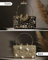 Floral Crystal Cocktail Clutch Bag