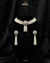 Floral Pearl Beaded Choker Set - Zeesy Jewellery