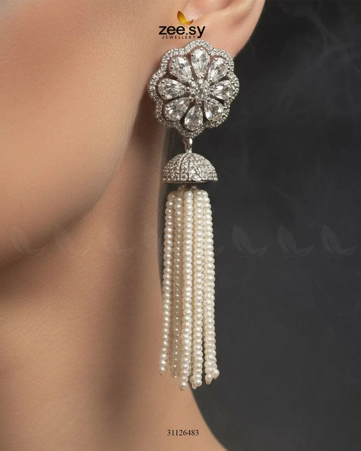 Floral Pearl Beaded Choker Set - Zeesy Jewellery