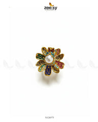 Floral Art Cluster Pave Ring - Zeesy Jewellery