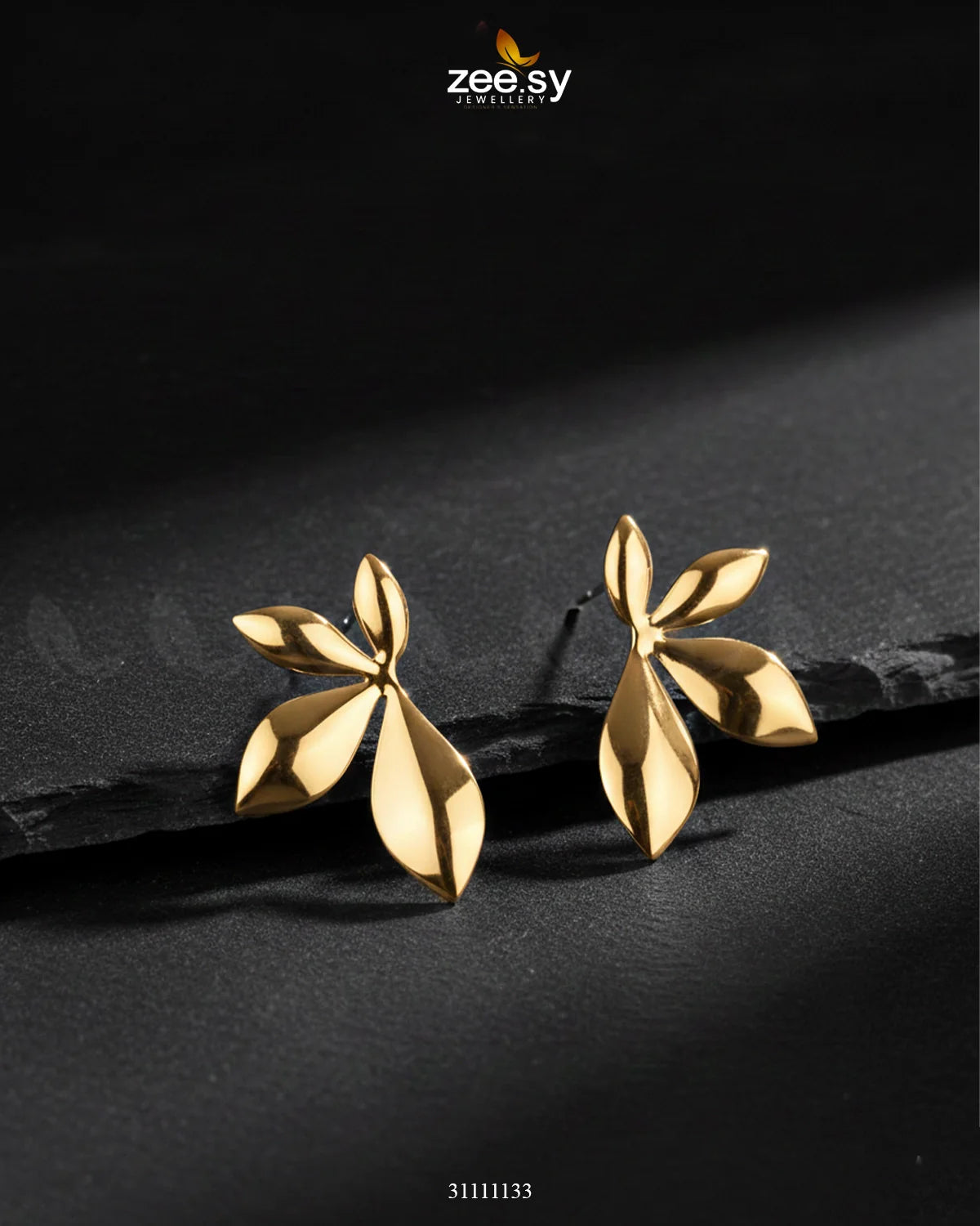 Florora Earrings Golden - Zeesy Jewellery