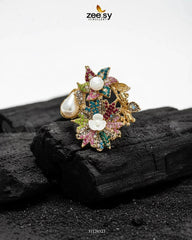 Flower Brooch Turkish Style Ring - Zeesy Jewellery