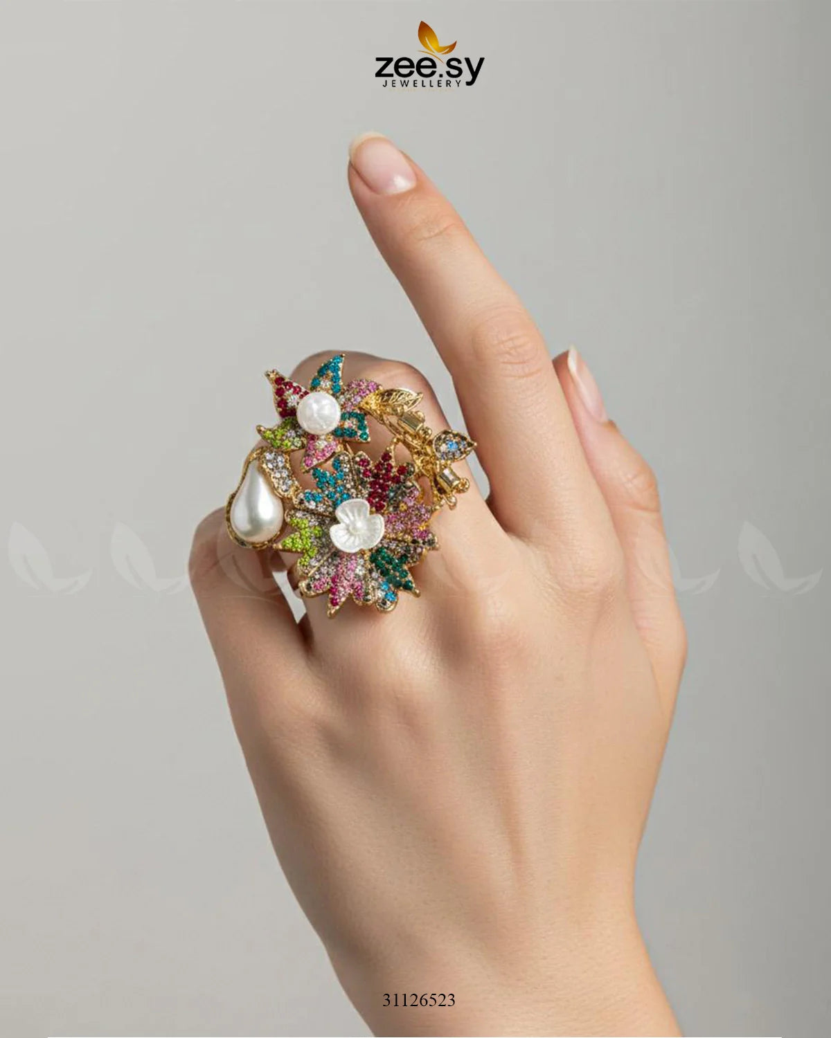 Flower Brooch Turkish Style Ring - Zeesy Jewellery
