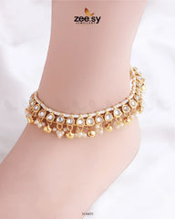 Fluorite Anklet Golden white - Zeesy Jewellery