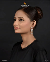 Flutura Earrings Golden Silver - Zeesy Jewellery