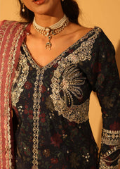 Aylin Unstitched 3 Piece Luxury Silk Edit Collection'2025-Sapphire Dusk