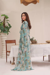 Feathers Unstitched 3 Piece Digital Printed Lawn Summer Suit-French Summer-FT259