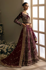 Celeste By Gulaal Unstitched 3 Piece Velvet Suit-Carmine