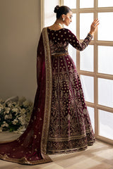 Celeste By Gulaal Unstitched 3 Piece Velvet Suit-Carmine