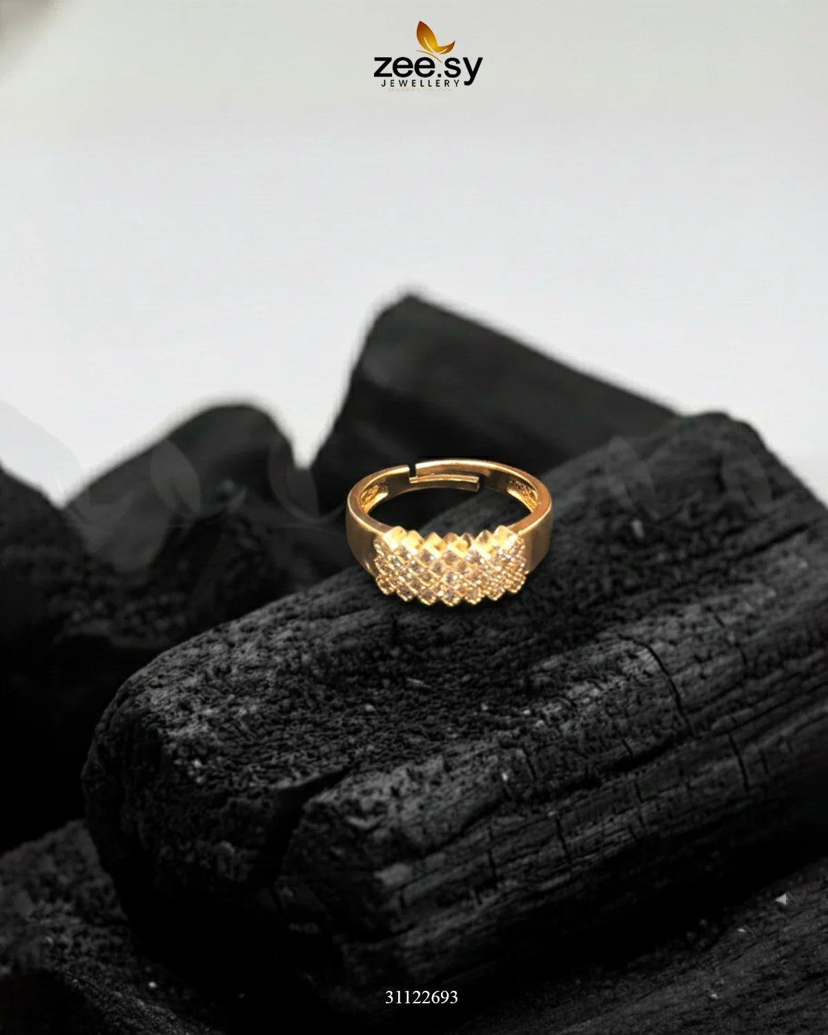Artisan Geometric Band Ring Golden - Zeesy Jewellery