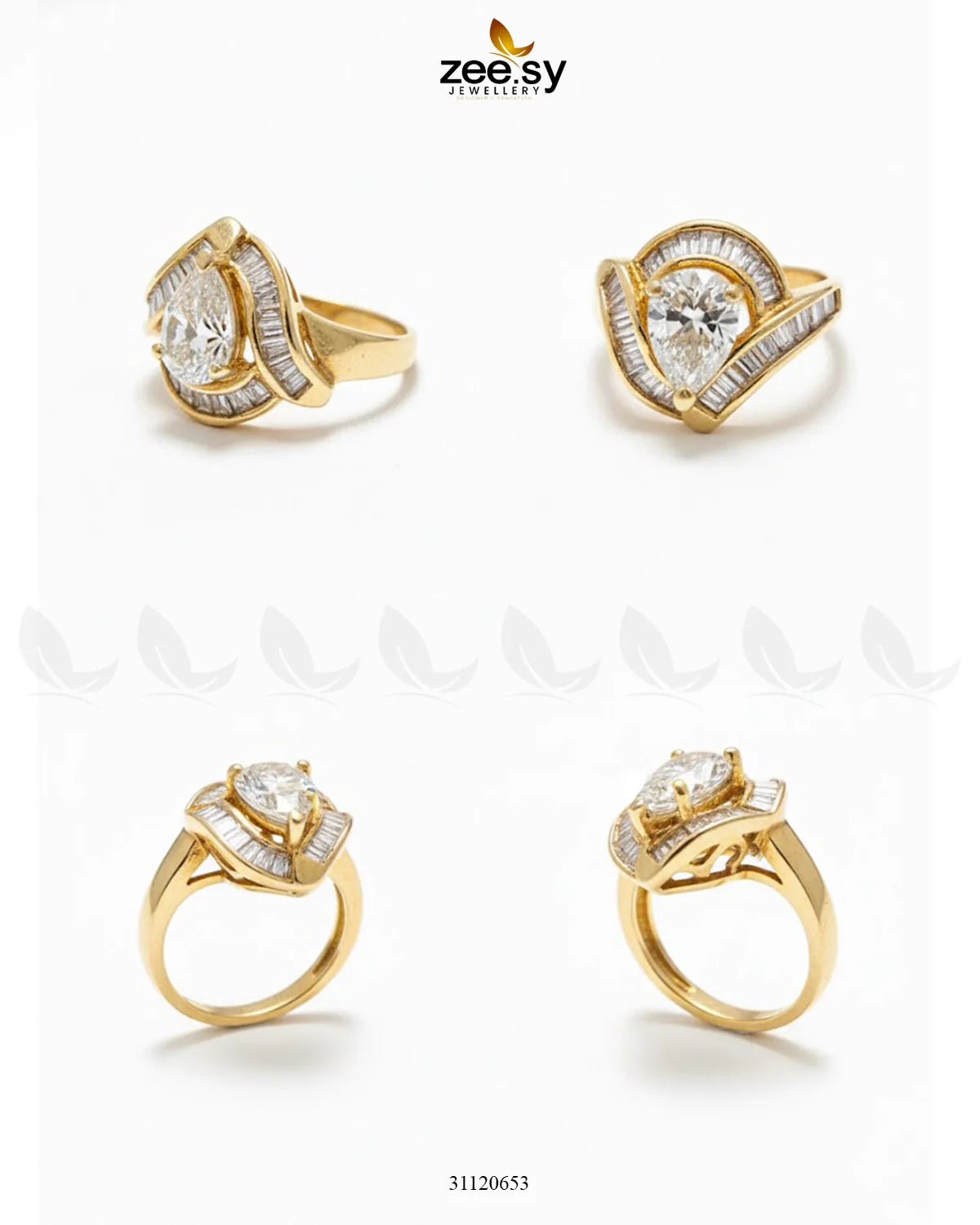 Majestic Baguette Swirl Ring - Zeesy Jewellery