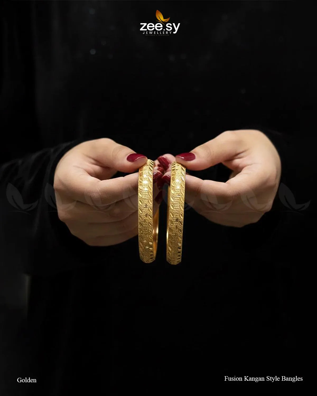 Fusion Kangan Style Bangles - Golden - Zeesy Jewellery