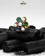 Garnet Lane Flower Ring - Zeesy Jewellery