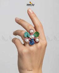 Garnet Lane Flower Ring - Zeesy Jewellery