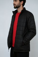 Winter Men's Core By Suitsu Stitched Western Suit-BlackGrid Puffer