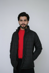 Winter Men's Core By Suitsu Stitched Western Suit-BlackGrid Puffer