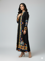 Brandlo PK Black Ethnic Print Long Shrug 2-Piece Set (YL 13)
