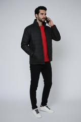 Winter Men's Core By Suitsu Stitched Western Suit-BlackGrid Puffer