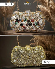 Gilded Embellished Kundan Clutch Bag