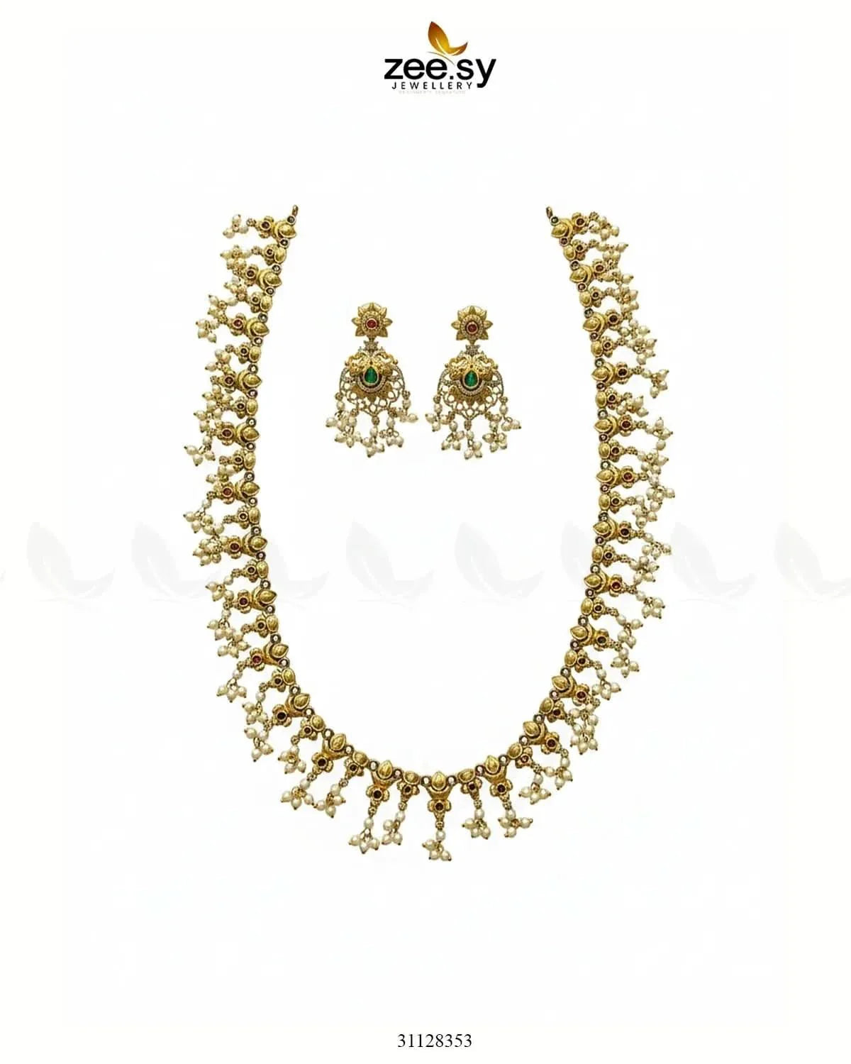 Gilded Pearl Bloom Necklace Set