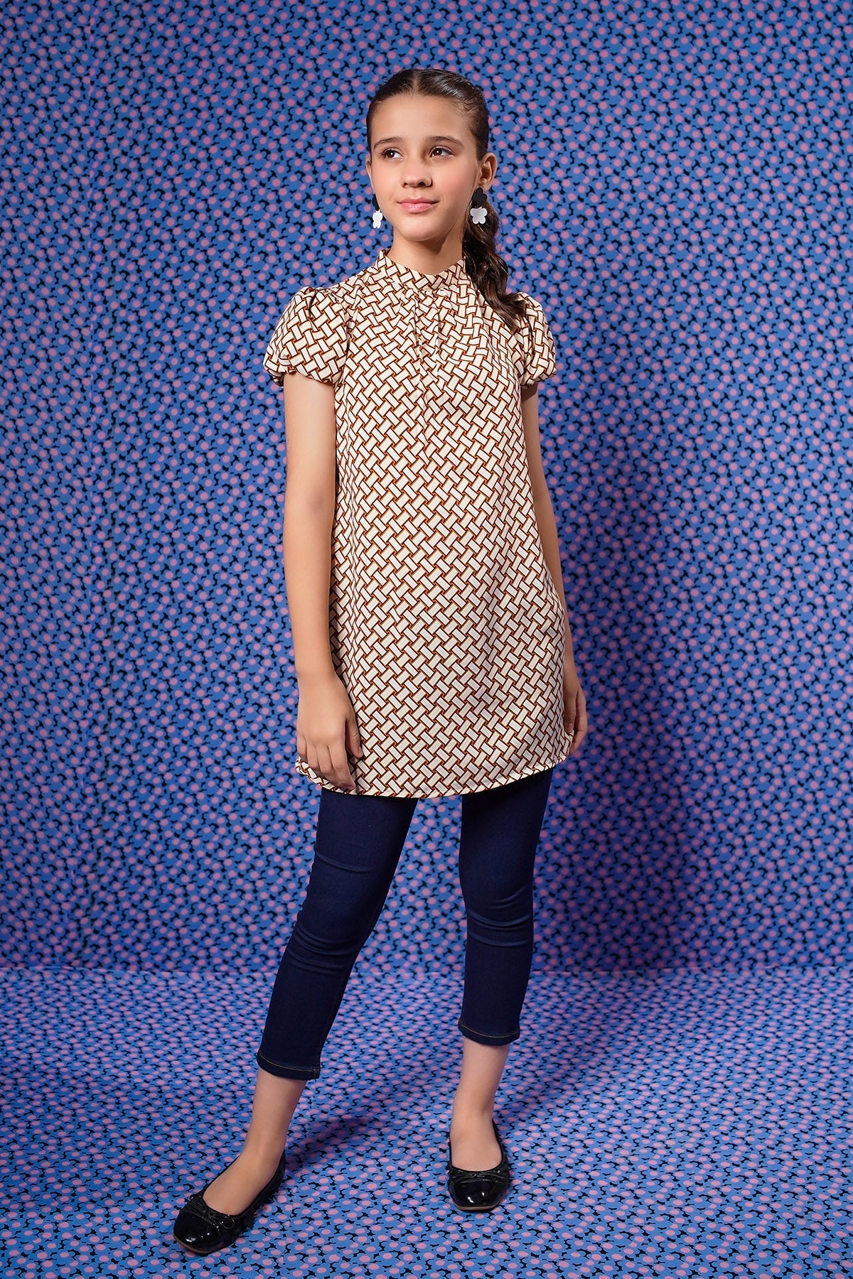 Adorable Printed Georgette Top for girls - lightweight, flowy & stylish! Perfect for parties, school & casual outings.