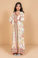 Shop lawn digital printed kaftan for girls from a stylish kaftan collection. Lightweight, breathable fabric