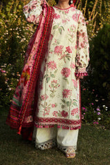 SS Lawn By Hussain Rehar Unstitched 3 Piece Emb Lawn Suit-Gleam