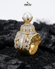 Zeesy-Glistening Statement Zirconia Ring