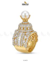 Zeesy-Glistening Statement Zirconia Ring