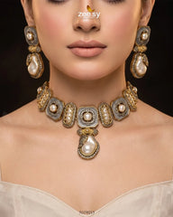 Zeesy-Glow Baroque Pearl Choker Set