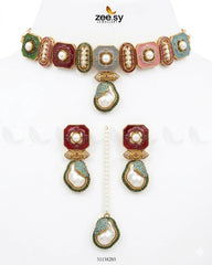 Zeesy-Glow Baroque Pearl Choker Set