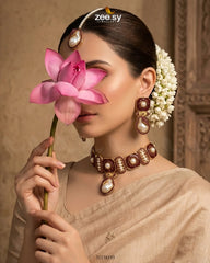 Zeesy-Glow Baroque Pearl Choker Set