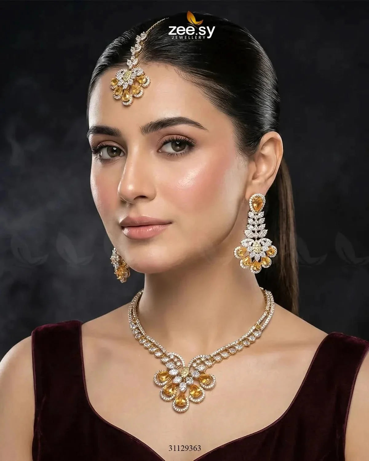 Glow Floral Zirconia Necklace Set