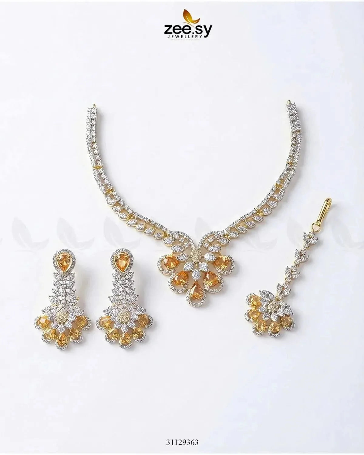 Glow Floral Zirconia Necklace Set