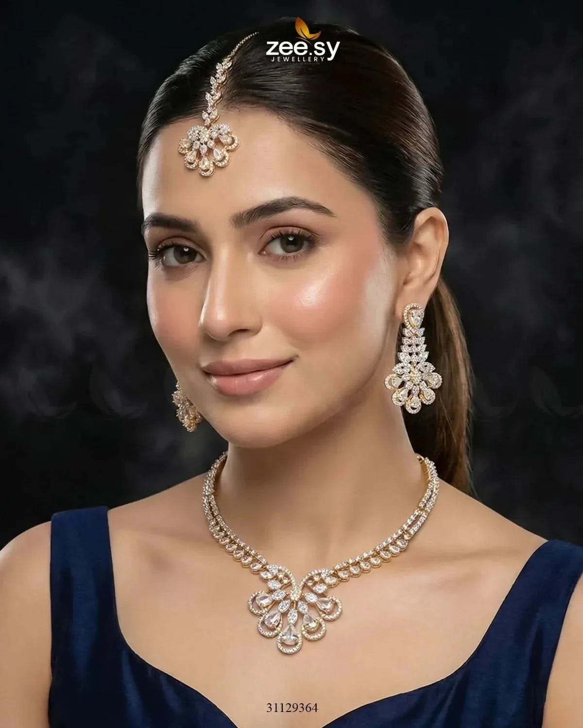 Glow Floral Zirconia Necklace Set