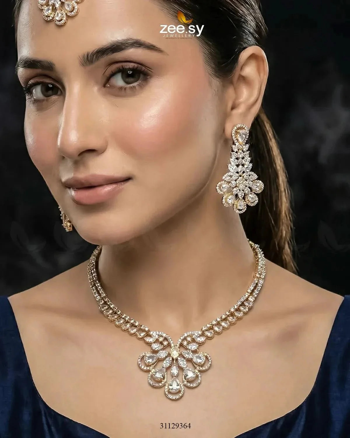 Glow Floral Zirconia Necklace Set