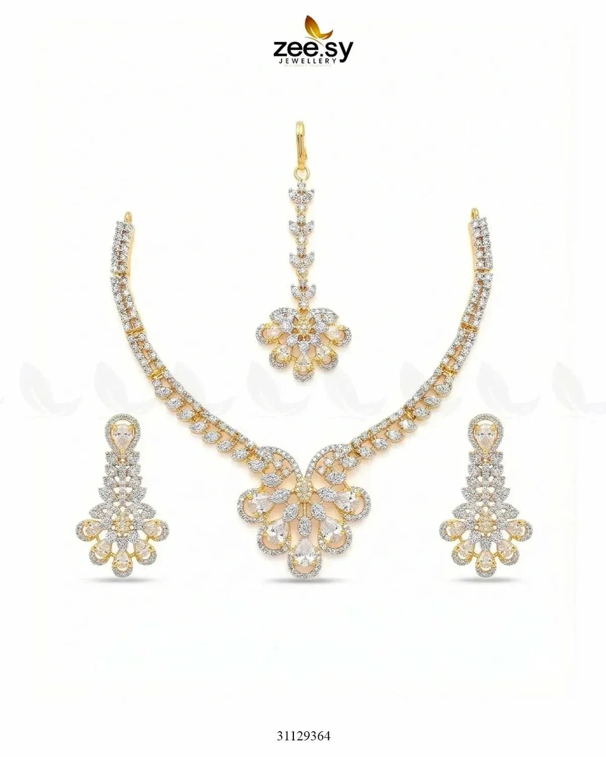 Glow Floral Zirconia Necklace Set