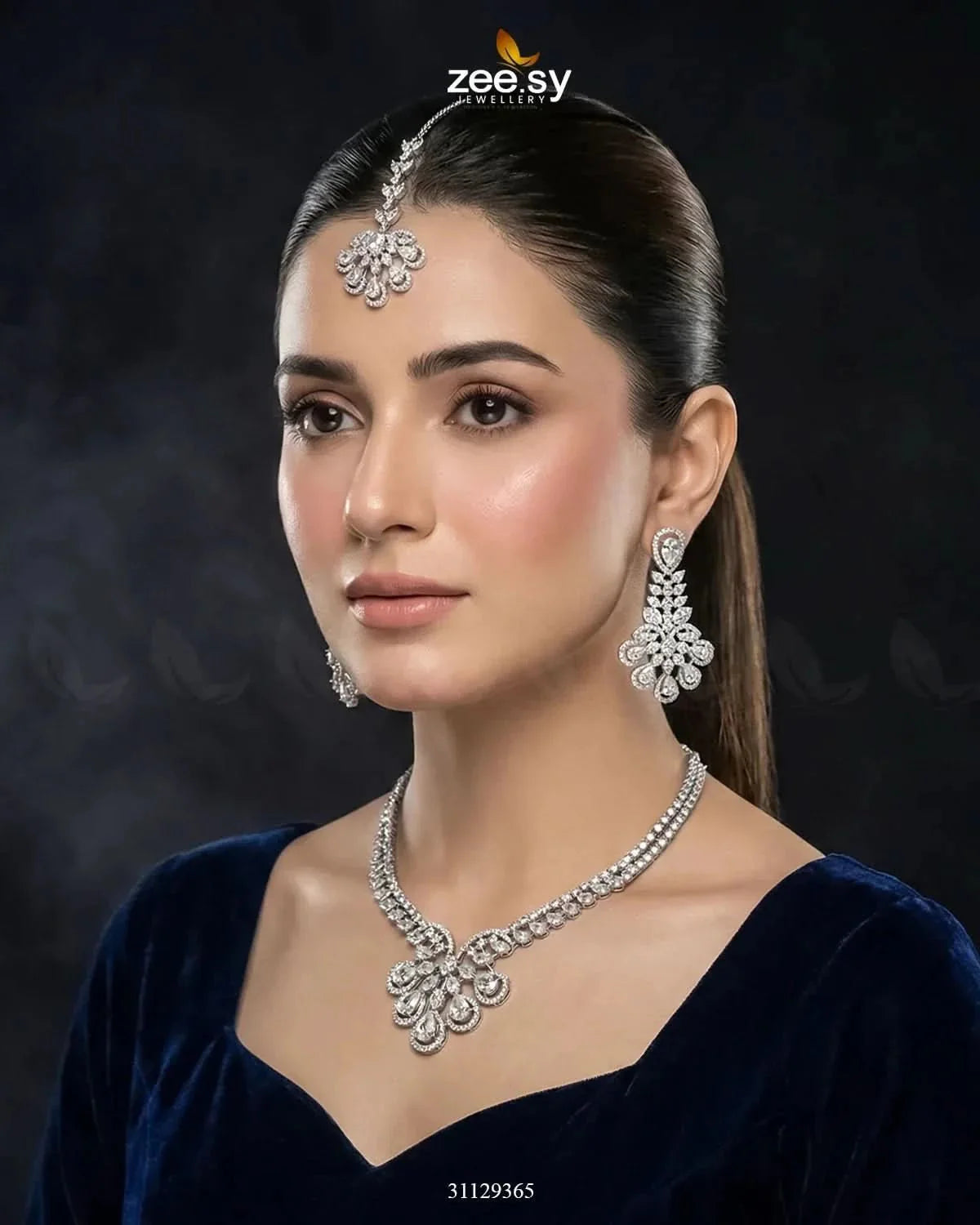 Glow Floral Zirconia Necklace Set