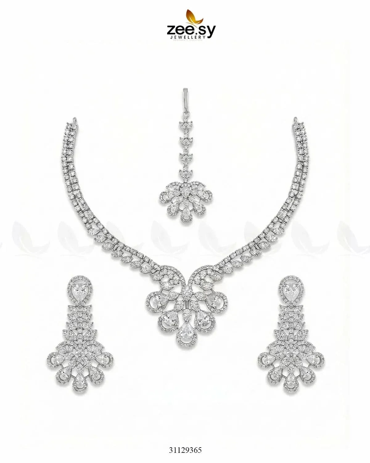 Glow Floral Zirconia Necklace Set