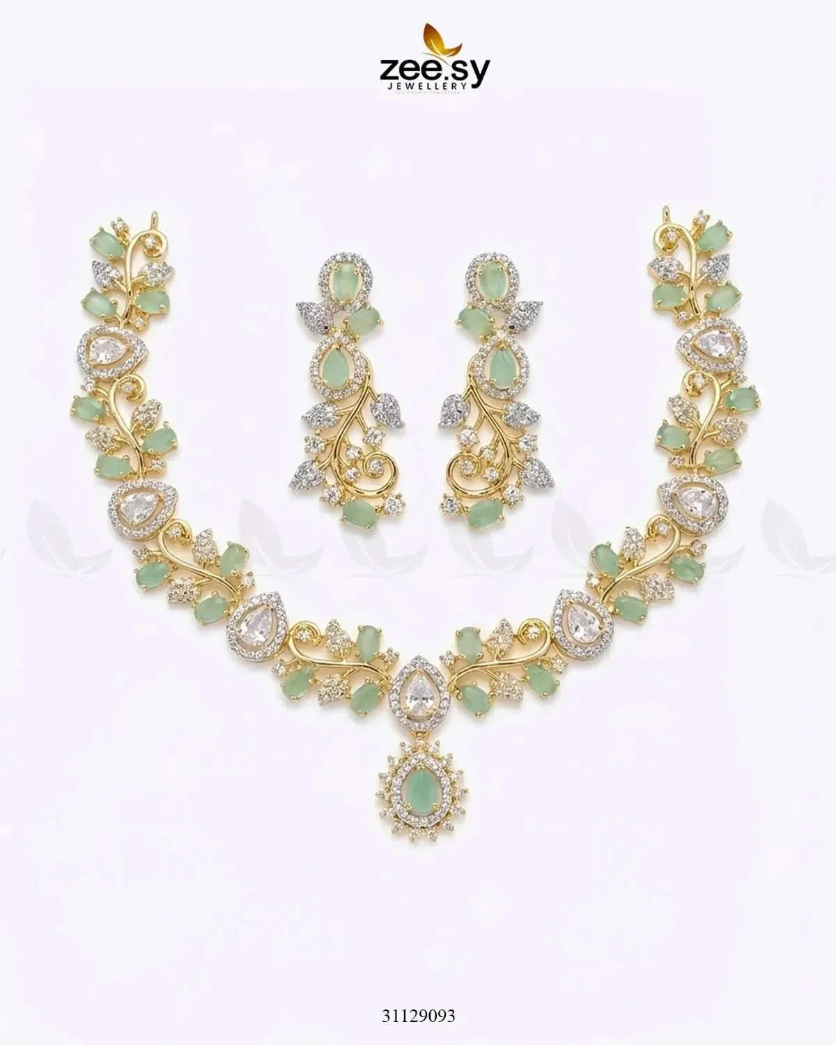 Golden Blossom Vine Necklace Set