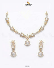 Golden Cocktail Stone Necklace Set