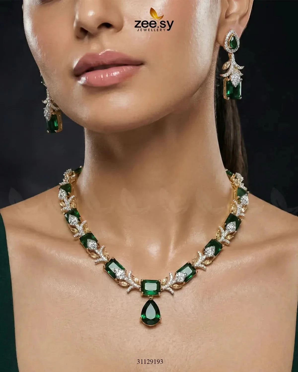 Golden Gilded Statement Necklace Set