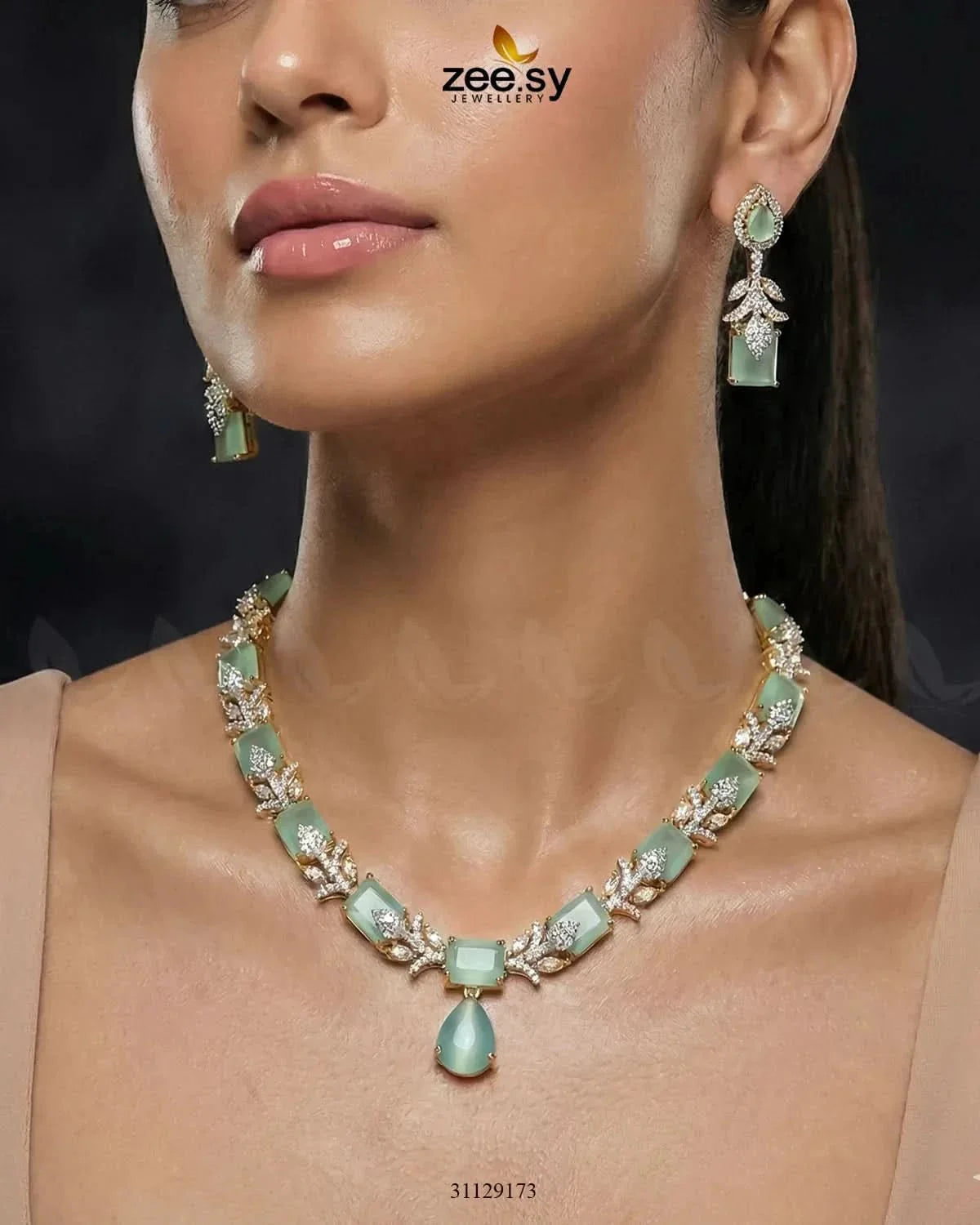 Golden Gilded Statement Necklace Set