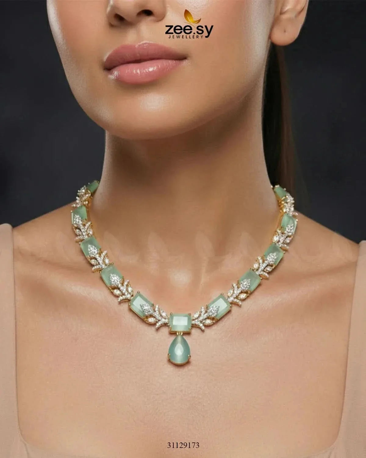Golden Gilded Statement Necklace Set