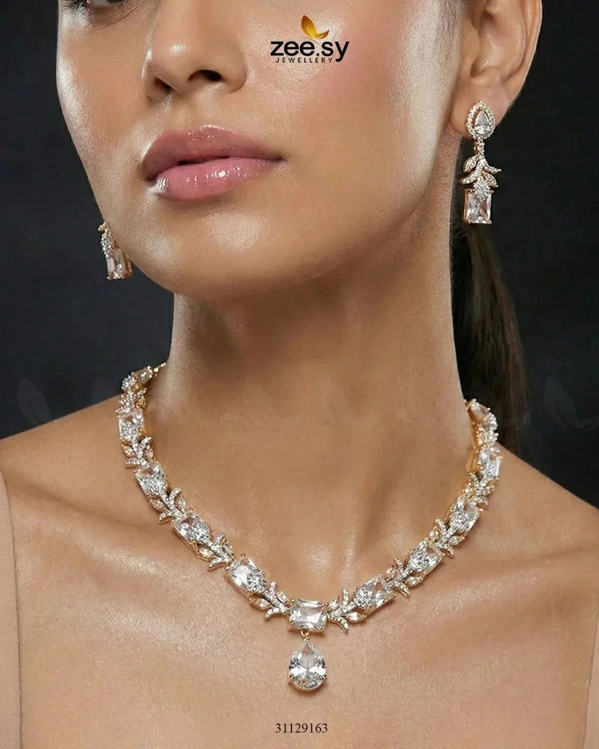 Golden Gilded Statement Necklace Set