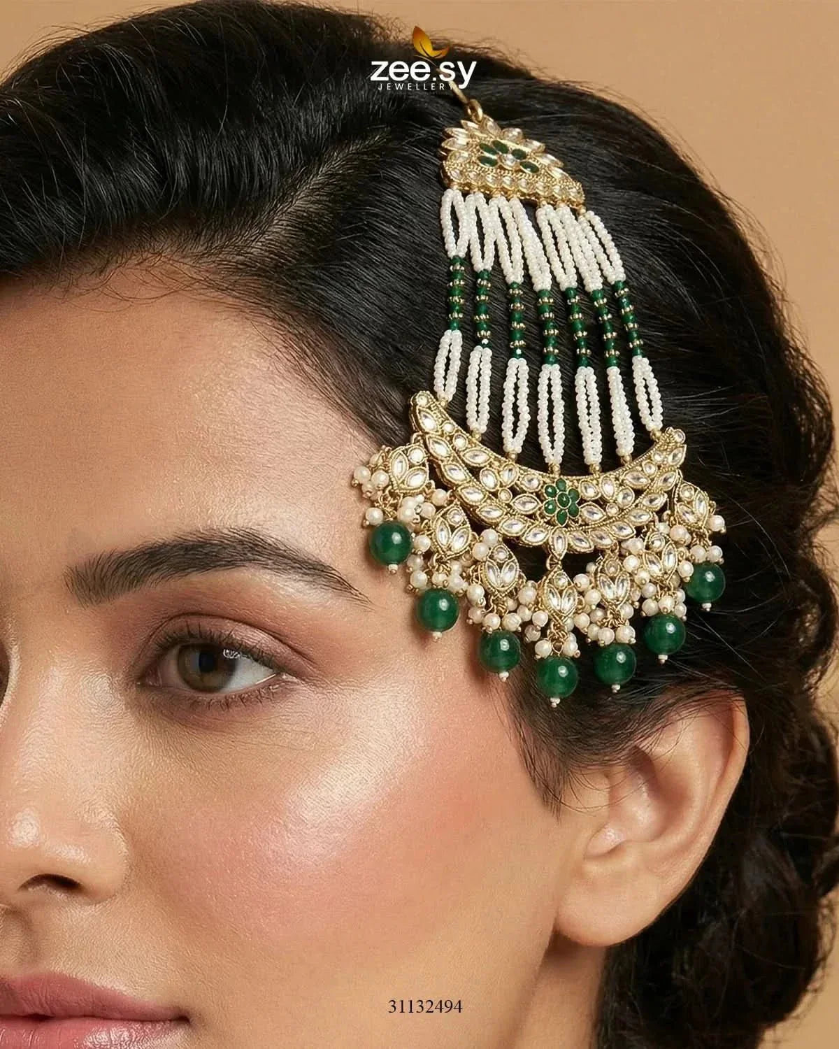 Galini Pearl Kundan Jhumar