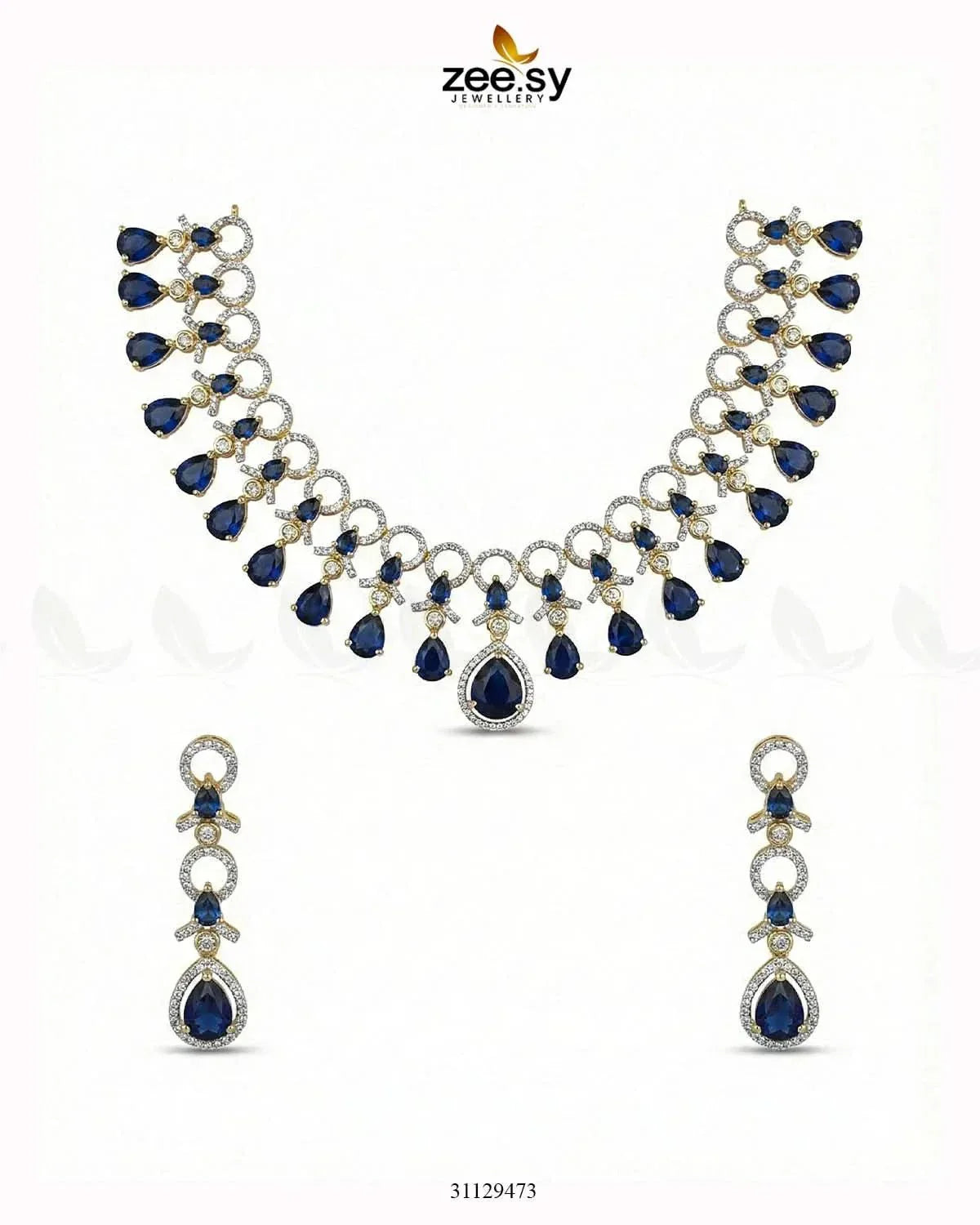 Golden Halo Cascading Necklace Set