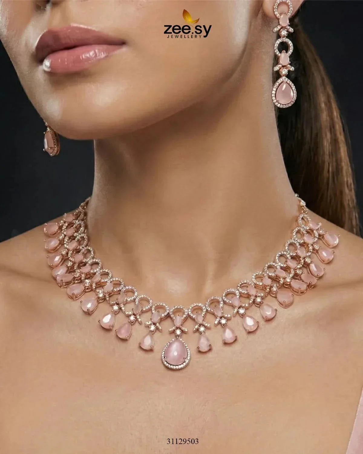 Golden Halo Cascading Necklace Set