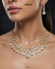 Golden Halo Cascading Necklace Set